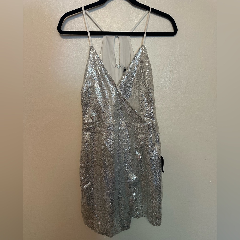 Lulus silver sequin dress